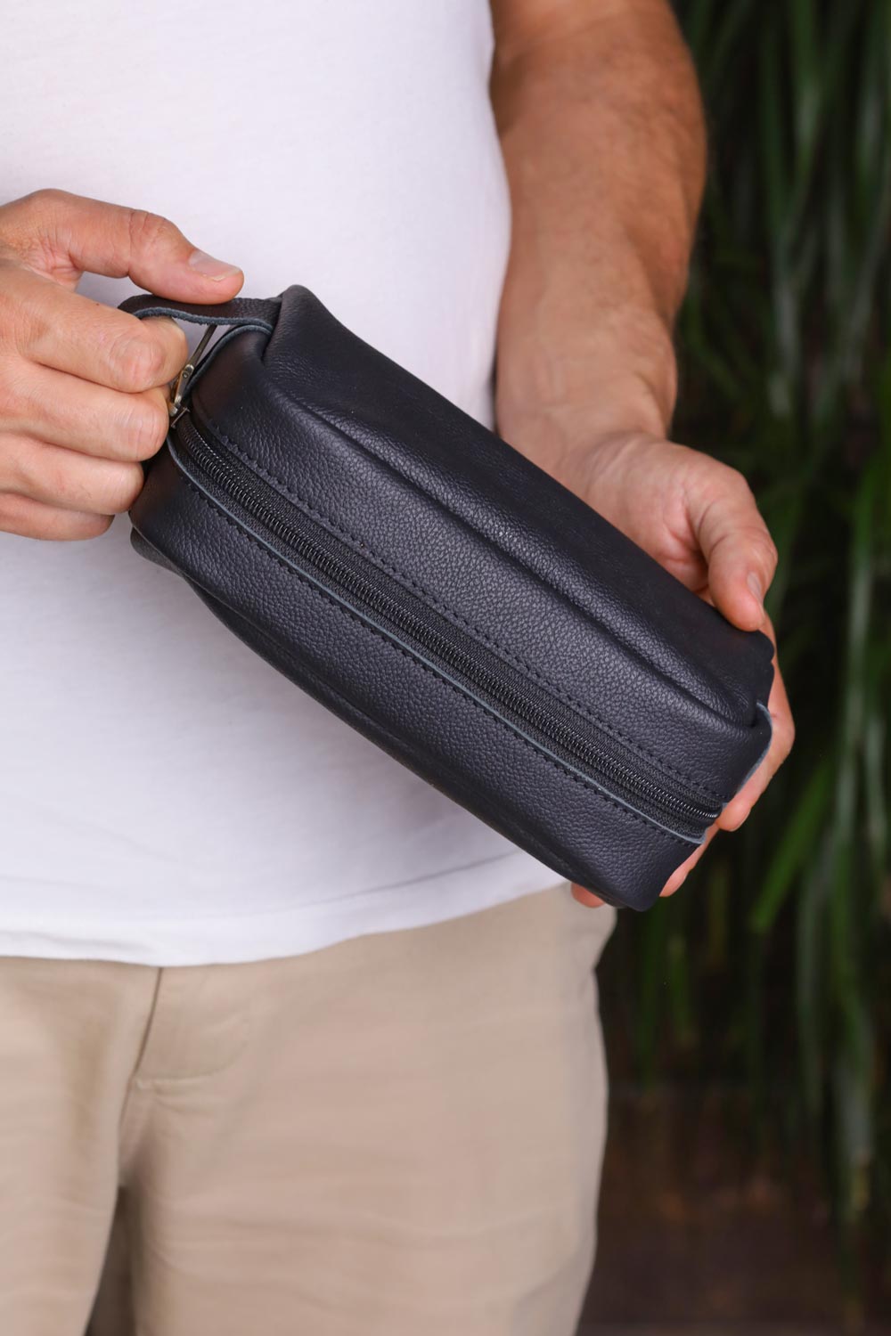 Siyah Deri Dopp Bag