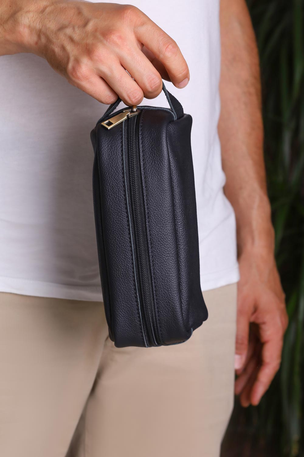 Siyah Deri Dopp Bag