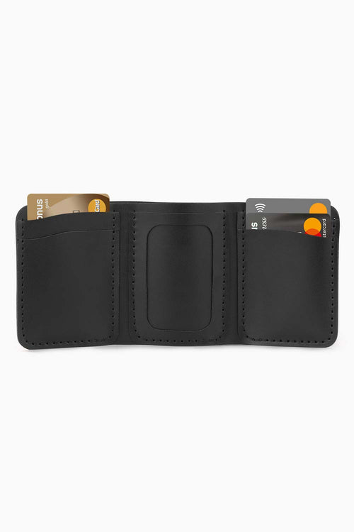 Ardıç – Siyah Deri Trifold Cüzdan
