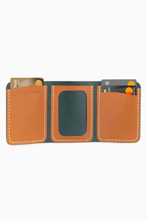 Ardıç – Yeşil Deri Trifold Cüzdan