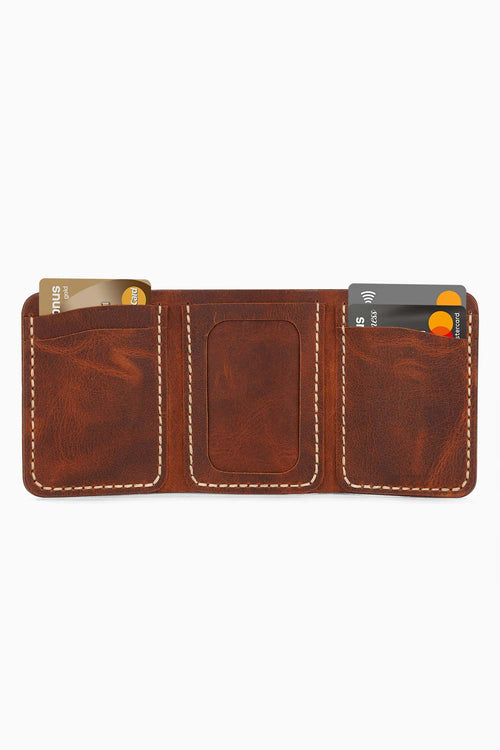 Ardıç – Taba Deri Trifold Cüzdan