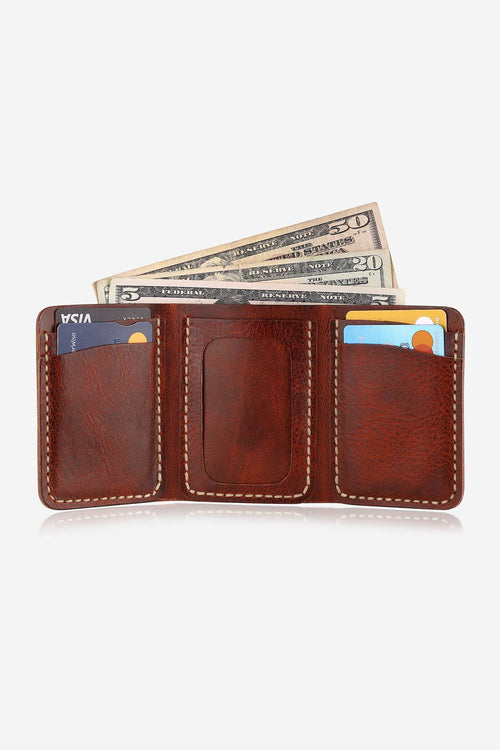 Ardıç – Tarçın Deri Trifold Cüzdan